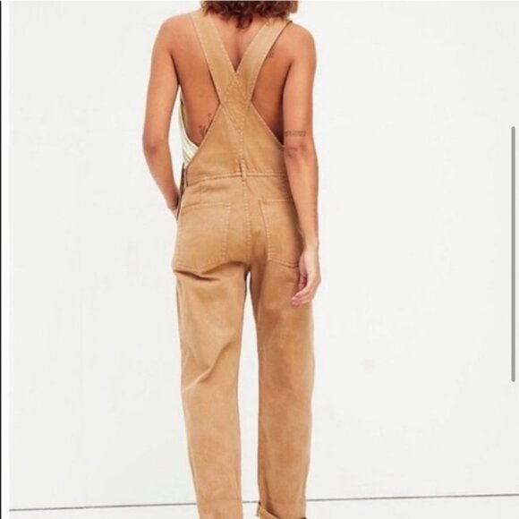Free People Ziggy Overalls in Pioneertown Tan Size M - Picture 3 of 10
